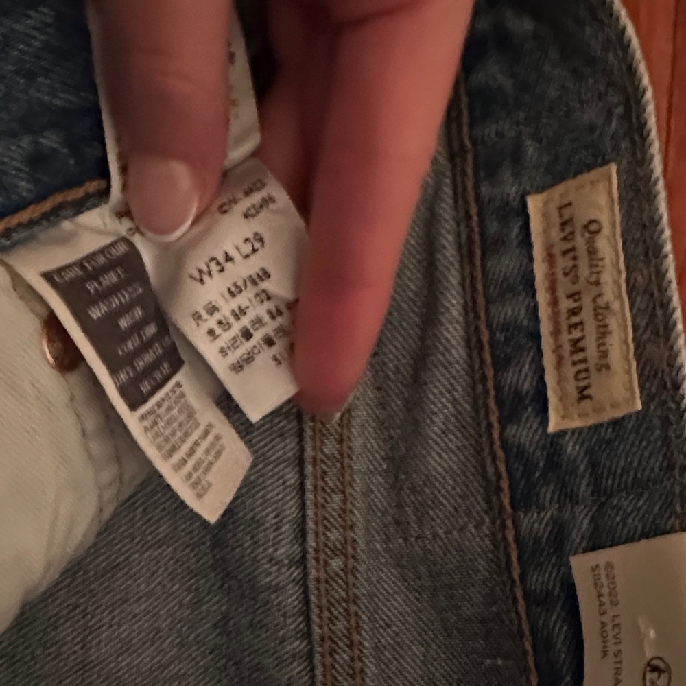 Levi's Men's Straight Patchwork Light Blue Jeans … - image 4